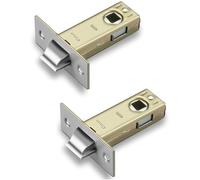 TOP-VIGOR 2 piezas de pestillo de 45 mm para cerradura tubular, cerradura de lengüeta plana silenciosa para puertas interiores, tirador de puerta con palanca