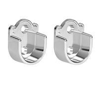 TOP-VIGOR 2 soportes para barra de armario, barra de cortina de ducha en forma de U de 25 mm de diámetro, soporte de barra de brida de aleación de zinc