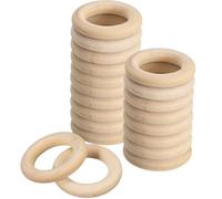 TOP-VIGOR 20 anillos de madera natural, anillos de madera sin terminar de 30 mm, conectores colgantes para macramé, piezas sueltas, manualidades, fabricación de joyas, adornos, decoración del hogar