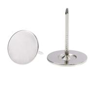 TOP-VIGOR 25 tachuelas plateadas de cabeza plana para tapicería, chinchetas resistentes, 19 x 25 mm, tachuelas decorativas para pared, tablero de corcho, muebles y tablón de anuncios