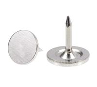 TOP-VIGOR 25 tachuelas plateadas de cabeza plana para tapicería, chinchetas resistentes, tachuelas decorativas de 9,5 x 10 mm para pared, tablero de corcho, muebles y tablón de anuncios