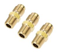 TOP-VIGOR 3 accesorios de tubería de latón, rosca macho SAE de 1/4 a rosca hembra NPT de 1/8, conector de manguera adaptador de tubo para refrigeración de aire acondicionado
