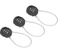 TOP-VIGOR 3 candados de combinación de 8 pulgadas, 3 dígitos para exteriores, impermeables, reajustables, con cuerda de alambre, candado antirrobo de 20 cm, para equipaje, gimnasio, taquilla, valla,
