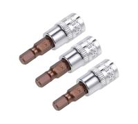 TOP-VIGOR 3 llaves hexagonales de 1/4 pulgadas x llave Allen H5 (5 mm), brocas de acero S2 de alta calidad, broca hexagonal con 38 mm de longitud para llave dinamométrica, llave de trinquete, taladros