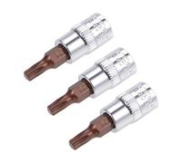 TOP-VIGOR 3 llaves Torx de 1/4 pulgadas x llave T25 CR-V, brocas de acero S2 de alta calidad, broca Torx con 38 mm de longitud para llave dinamométrica, llave de trinquete, taladros eléctricos de