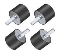 TOP-VIGOR 4 aisladores antivibración M6, 25 mm de diámetro x 20 mm de alto, amortiguadores de amortiguadores, soportes de aislamiento de vibración de goma cilíndrica de rosca con pernos para compresor