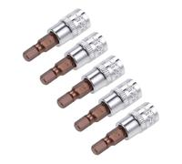 TOP-VIGOR 5 llaves hexagonales de 1/4 pulgadas x llave Allen H5 (5 mm), brocas de acero S2 de alta calidad, broca hexagonal con 38 mm de longitud para llave dinamométrica, llave de trinquete, taladros