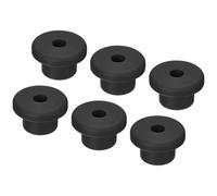 TOP-VIGOR 6 ojales de goma de 15 mm de diámetro de montaje redondos tipo T de silicona para protección de cables de tubería