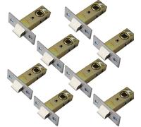 TOP-VIGOR 8 piezas pestillos tubulares de mortaja de 40 mm con tope de puerta, pestillo de puerta silencioso con resorte para puertas interiores, manijas de puerta tipo palanca