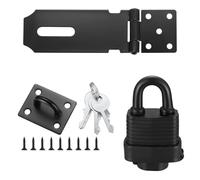 TOP-VIGOR Cerrojo de puerta y grapa de 4 pulgadas con candado, cerrojo de acero inoxidable, cerradura de cobertizo, cerradura de seguridad con tornillos para dormitorio, jardín, cobertizo, garaje,