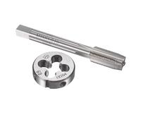 TOP-VIGOR Juego de machos y troqueles métricos M11 x 1 mm, rosca de máquina con troquel de rosca redonda, kit de grifo y troquel resistente para bricolaje, reparación, corte de rosca externa e interna