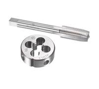 TOP-VIGOR Juego de machos y troqueles métricos M13 x 1,5 mm, rosca de máquina con troquel de roscado redondo, kit de grifo y troquel resistente para bricolaje, reparación, corte de rosca externa e