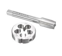 TOP-VIGOR Juego de machos y troqueles métricos M13 x 1 mm, rosca de máquina con troquel de rosca redonda, kit de grifo y troquel resistente para bricolaje, reparación, corte de rosca externa e interna