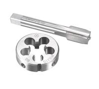 TOP-VIGOR Juego de machos y troqueles métricos M15 x 1 mm, rosca de máquina con troquel de rosca redonda, kit de grifo y troquel resistente para bricolaje, reparación, corte de rosca externa e interna