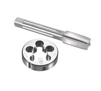 TOP-VIGOR Juego de machos y troqueles métricos M16 x 1,25 mm, rosca de máquina con troquel de roscado redondo, kit de grifo y troquel resistente para bricolaje, reparación, corte de rosca externa e