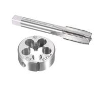 TOP-VIGOR Juego de machos y troqueles métricos M16 x 1,5 mm, rosca de máquina con troquel de rosca redonda, kit de grifo y troquel resistente para bricolaje, reparación, corte de rosca externa e