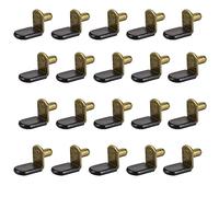 TOP-VIGOR Pinzas de soporte de estante de 6 mm, 20 clavijas de soporte en forma de L con agujero para armario, armario, muebles, estante de armario con funda de goma