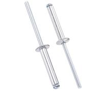 TOP-VIGOR Remaches ciegos de aluminio de 4 mm x 25 mm, remaches plateados para fijación de metal, remaches ciegos de extremo abierto para bricolaje, muebles y reparaciones generales, paquete de 60