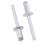 TOP-VIGOR Remaches ciegos de aluminio de 6 mm x 12 mm, remaches plateados para fijación de metal, remaches ciegos de extremo abierto para bricolaje, muebles y reparaciones generales, paquete de 25