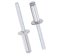 TOP-VIGOR Remaches ciegos de aluminio de 6 mm x 20 mm, remaches plateados para fijación de metal, remaches ciegos de extremo abierto para bricolaje, muebles y reparaciones generales, paquete de 25