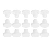TOP-VIGOR Tapón de goma de silicona sólido suave y flexible para agujero de 7,5-8 mm, color blanco, 15 piezas