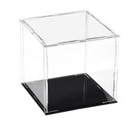 TOP-VIGOR Vitrina acrílica transparente, 10 x 10 x 10 cm, a prueba de polvo, caja de mostrador de exhibición de cubos coleccionables para figuras, juguetes, almacenamiento en el hogar