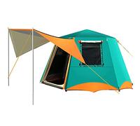 Topa automática de 3-4 Persona con Carpa emergente de Campamento Porch con 2 Puertas y 2 Ventanas de Doble Capa de Carpa Familiar instantánea para Acampar Caminata al Aire Libre, fácil configuración