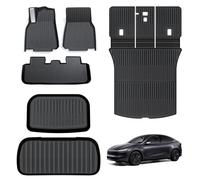 TOPABYTE Alfombrilla Delanteras + Maletero para Tesla Nuevo Model Y Juniper 2025 2026, Alfombrillas Goma TPE Todo Tipo de Clima para Maletero y Suelo, Segunda Fila de Asientos Impermeable