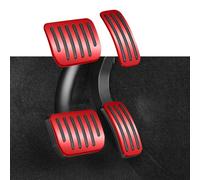 TOPABYTE Cubre Pedales para Tesla Model 3 Highland 2017-2025 y Model Y Juniper 2020-2025 Pedales de Aluminio de Alto Rendimiento para Freno Acelerador Accesorios Antideslizantes, Rojo