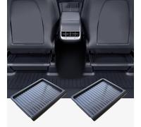 TOPABYTE Organizador de Caja de Almacenamiento Debajo del Asiento para Tesla Model Y 2020-2024 Bandeja Oculta con tapa Cubierta de TPE Accesorios de Cajones, Negro, 2 Paquetes