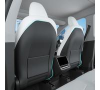 TOPABYTE Protector de Respaldo de Cuero para Asiento para Tesla Model Y Model 3 Model S Model X Accesorios Alfombrillas para Asiento Trasero para Niños Funda para Asiento Trasero 2 Piezas