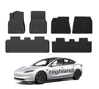 TOPABYTE Tesla Model 3 Highland 2024 Alfombrillas de Piso con TPE Loop Pile Custom Fit revestimientos de Piso 1ª y 2ª Fila protección para Todo Tipo de Clima (6 Piezas)