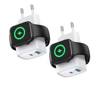 TOPADRE 2-Pack Oplader voor Apple Watch, 3-in-1 PD USB C Oplader, 20W GAN USB C Charger voor Apple Watch 11/10/9/8/7 Ultra/SE Serie, voor iPhone 17/16 Serie, voor iPad Air/Pro/AirPods Pro Serie. Wit