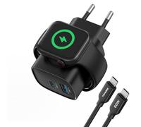 TOPADRE Cargador para Apple Watch, 3 en 1 Cargador iWatch con 1M 60W Cable