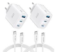 TOPADRE Cargador USB C 65W, 2-Pack Cargador Carga Rápida con 2M 60W Cable*2