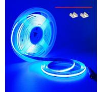 TOPAI 12V Tira LED COB Azul 460nm Flexible 5M Alta Densidad 480LED/M Brillo Alto 1500Lm IP20 No impermeable Iluminación interior y luces decorativas