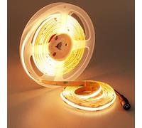 TOPAI 12V Tira LED COB Blanco cálido 3000K Flexible CRI 90+ 5M Alta Densidad 480LED/M Brillo Alto 4000Lm IP20 No impermeable para Cocina, Dormitorio, Hogar Bricolaje