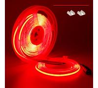 TOPAI 12V Tira LED COB Rojo 620nm Flexible 5M Alta Densidad 480LED/M Brillo Alto 1500Lm IP20 Iluminación interior y luces decorativas