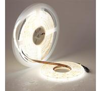 TOPAI 24V Tira LED COB 5000K Blanco 10M Impermeable IP65 Brillo Alto 6000Lm CRI 93+ Alta Densidad 384LED/M Flexible Cortable Para DIY Cocina, Mostradores, Decoración del Hogar