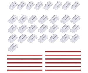 TOPAI 5 mm cinta LED COB 2 pines, sin costura, 8 piezas banda a banda, 22 unidades tira a cable, 11 unidades 22AWG 15 cm alargador eléctrico