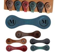 Topaliving Marcadores de cuero magnéticos personalizados, marcadores magnéticos grabados, Marcadores de letras multifuncionales, regalo inicial para amantes del libro lectores mujeres (azul, M)