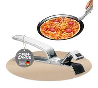 Topanbieter 999 Pinzas para horno de acero inoxidable de 19 cm, resistentes al calor, color plateado mate con revestimiento antiadherente, pinzas para horno con pinza recubierta de silicona, pinzas de