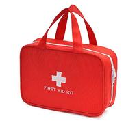 TOPASION Bolsa compacta vacía para botiquín de primeros auxilios, bolsa médica de emergencia, bolsa organizadora de medicamentos de viaje para el hogar, camping, viajes, coche (rojo)