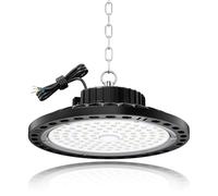 TOPAUBUB 100W UFO Focos LED Interior Techo 1 Piezas, Lamparas LED Techo 10000LM IP65 6500K con Cadena Metálica de 30CM, Driver, Foco Industrial para Garaje