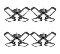 TOPAUBUB Luz de Garaje LED 4 Piezas 20W - 2000LM Luces Taller LED Garaje Techo con 4+1 Paneles Orientables 6500K E27/E26 para Industrial/Sótano (Equivalente a 120W)