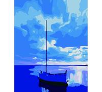 TOPAZ - Kit Pintura por Números Fácil · Lienzo 30x40 cm Montado en Bastidor · Incluye Pinturas Acrílicas, Pinceles y Guía Paso a Paso · Ideal para Principiantes (Mar en Calma, Multicolor)