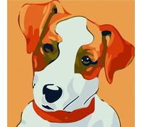 TOPAZ - Kit Pintura por Números Fácil · Lienzo 30x40 cm Montado en Bastidor · Incluye Pinturas Acrílicas, Pinceles y Guía Paso a Paso · Ideal para Principiantes (Perro Curioso, Multicolor)