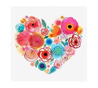 TOPAZ - Kit Pintura por Números Fácil · Lienzo 30x40 cm Montado en Bastidor · Incluye Pinturas Acrílicas, Pinceles y Guía Paso a Paso · Ideal para Principiantes (Corazón Floreado, Multicolor)