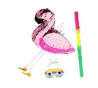 TOPBATHY 1 Juego Piñata Flamingo para Cumpleaños y Decoración Infantil Incluye Bastón y Ojos Vendados Fiesta Tropical