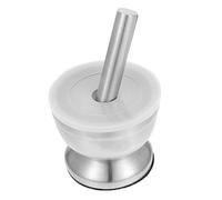 TOPBATHY 1 Juego triturador de acero inoxidable trituradora de pastillas triturador de ajo herramienta picadora de ajo mortero para majar ajos molinillo de ajo acero inoxidable 304 Silver